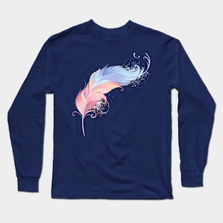 Pastel pink and blue Feather Long Sleeve T-Shirt